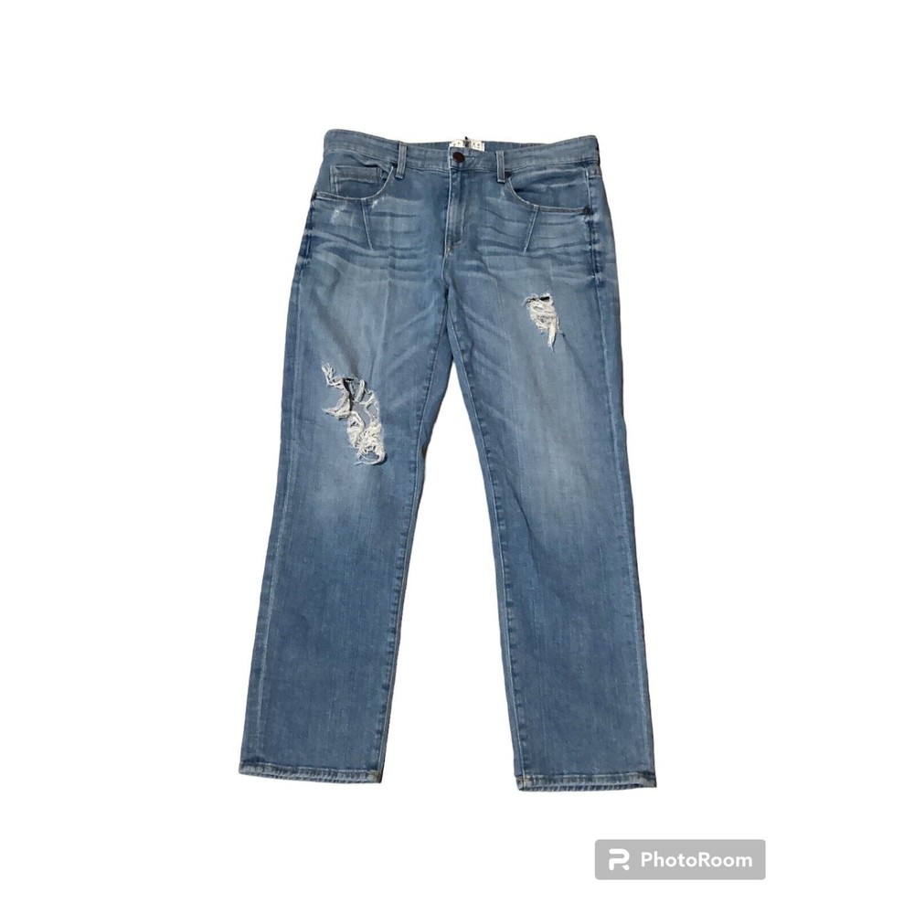 Parker Smith Straight Leg Cropped High Rise Jeans 29 Light Wash
